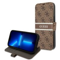 Guess 4G Stripe Tasche iPhone 13 mini Braun