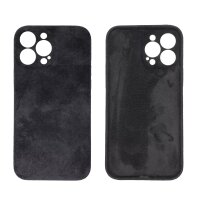 Cyoo Alcantara Hülle iPhone 14 Schwarz