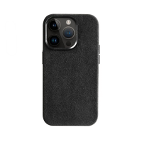 Cyoo Alcantara Hülle iPhone 15 Schwarz Cover