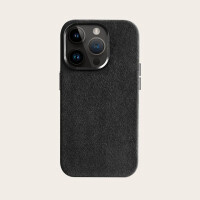 Cyoo Alcantara Hülle iPhone 15 Schwarz Cover